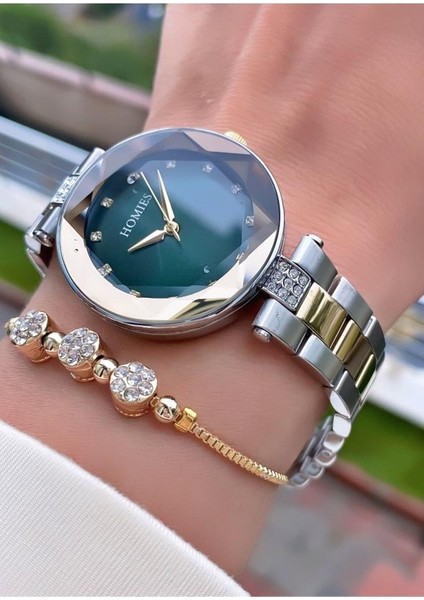 MRD11544 Sarı Gümüş Renk Kadın Kol Saati Bileklik Hediyeli fiyatları