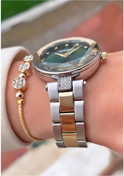 MRD11544 Sarı Gümüş Renk Kadın Kol Saati Bileklik Hediyeli modelleri