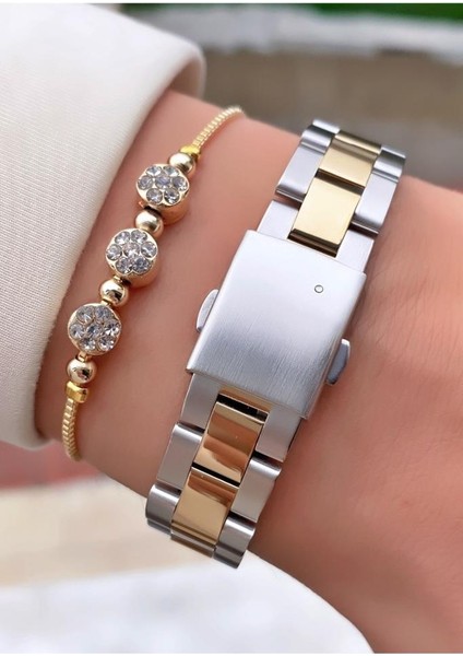 MRD11544 Sarı Gümüş Renk Kadın Kol Saati Bileklik Hediyeli fırsatları