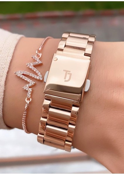 MRD12089 Rose Gold Renk Kadın Kol Saati Bileklik Hediyeli