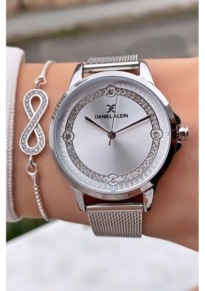 MRD11688 Gümüş Renk Kadın Kol Saati Bileklik Hediyeli