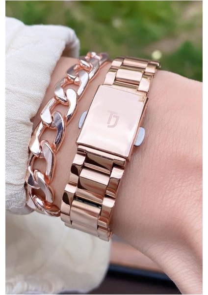 MRD12234 Rose Gold Renk Kadın Kol Saati Bileklik Hediyeli modelleri