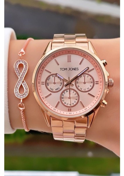 MRD11672 Rose Gold Renk Kadın Kol Saati Bileklik Hediyeli