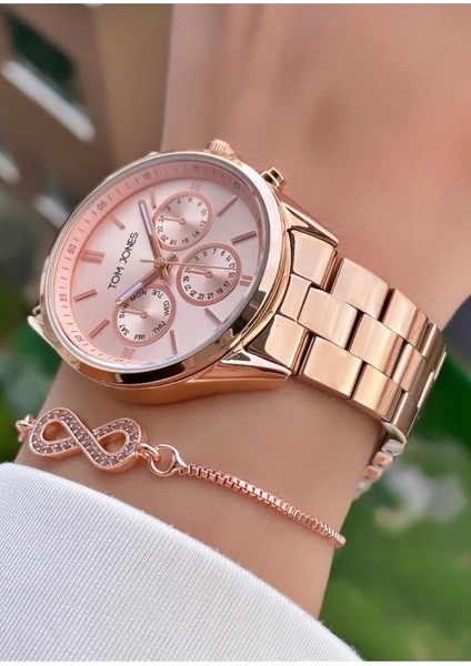 MRD11672 Rose Gold Renk Kadın Kol Saati Bileklik Hediyeli