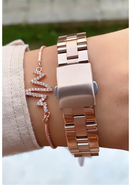 MRD12147 Rose Gold Renk Kadın Kol Saati Bileklik Hediyeli fırsatları