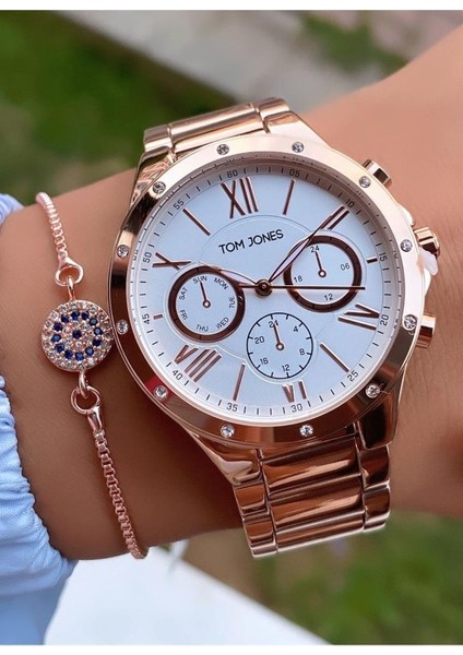 MRD12189 Rose Gold Renk Kadın Kol Saati Bileklik Hediyeli