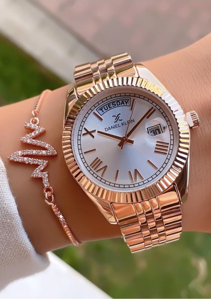 MRD12284 Rose Gold Renk Kadın Kol Saati Bileklik Hediyeli