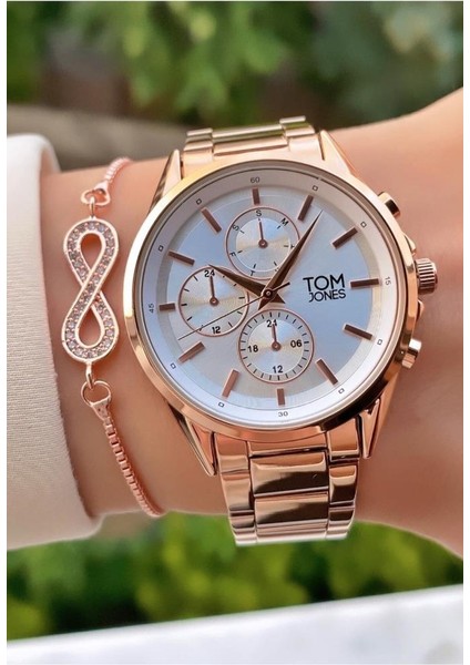 MRD12265 Rose Gold Renk Kadın Kol Saati Bileklik Hediyeli