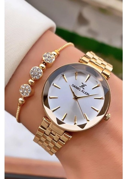 MRD12299 Altın Renk Kadın Kol Saati Bileklik Hediyeli modelleri