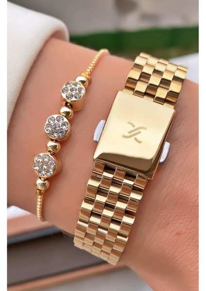 MRD12299 Altın Renk Kadın Kol Saati Bileklik Hediyeli indirimleri