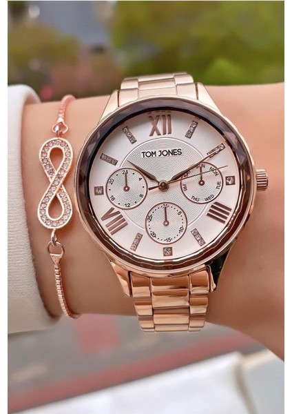 MRD11980 Rose Gold Renk Kadın Kol Saati Bileklik Hediyeli