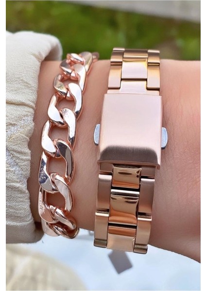 MRD12249 Rose Gold Renk Kadın Kol Saati Bileklik Hediyeli fırsatları