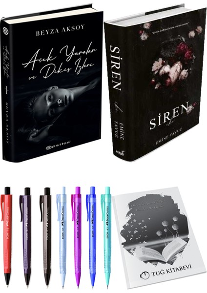 Siren Iki (Ciltli) Emine Tavuz ve Açık Yaralar ve Dikiş Izleri (Ciltli) Beyza Aksoy 2'li Set + Armağan