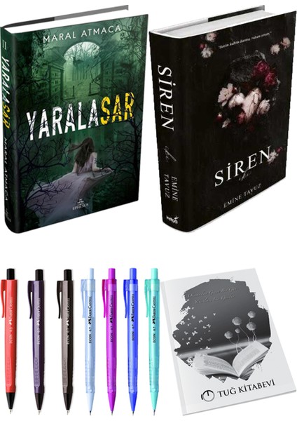 Siren Iki (Ciltli) Emine Tavuz ve Yaralasar 2 (Ciltli) Maral Atmaca 2'li Set + Armağan