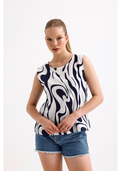 Desenli Kalın Askılı Bluz fiyatları