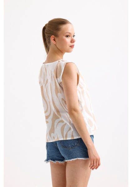 Desenli Kalın Askılı Bluz fırsatları