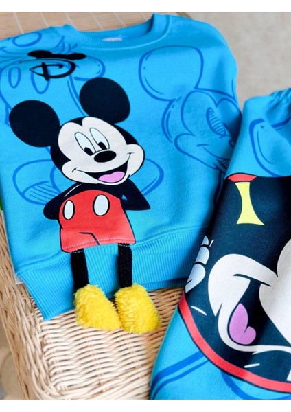 Erkek Çocuk Mickey Mouse Sallanan Bacak Detaylı Alt Üst Takım