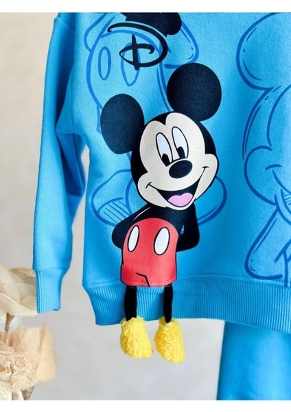 Erkek Çocuk Mickey Mouse Sallanan Bacak Detaylı Alt Üst Takım