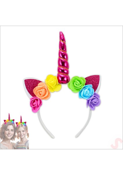 Unicorn Tek Boynuz Dolgulu Eva Taç, 1 Adet - Fuşya fiyatları