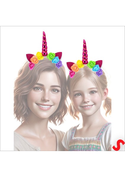 Unicorn Tek Boynuz Dolgulu Eva Taç, 1 Adet - Fuşya indirimleri