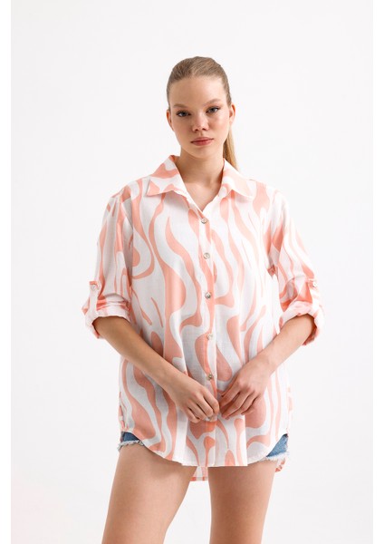 Desenli Uzun Kollu Gömlek