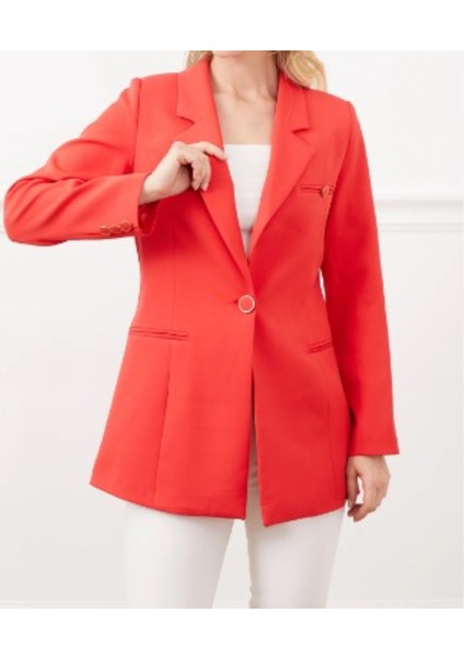 Narçiçeği Tek Düğmeli Araboy Blazer Ceket