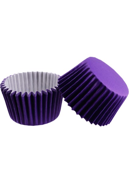 Cupcake Kalıbı Pet Kapsül Kek Kalıbı 48 x 34 mm x 100 Adet - Mor