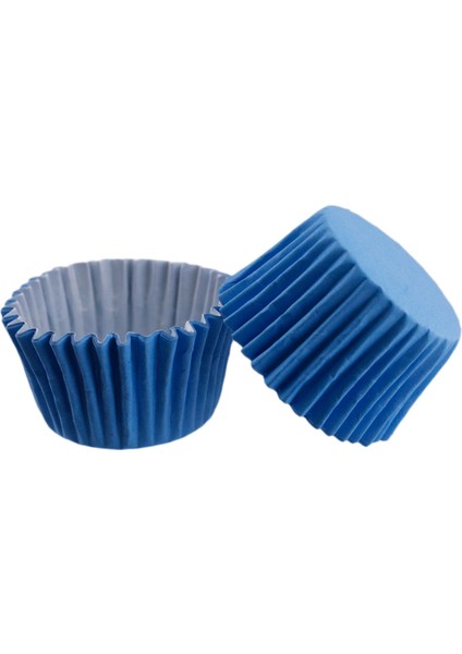 Cupcake Kalıbı Pet Kapsül Kek Kalıbı 48 x 34 mm x 100 Adet - Mavi