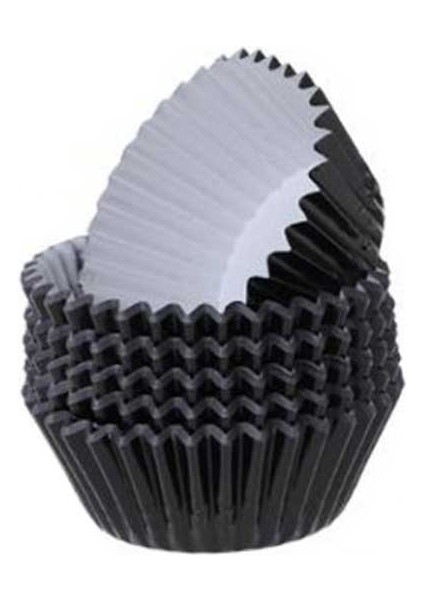 Metalik Folyo Cupcake Kalıbı Muffin Pet Kapsül No:1 x 150 Adet - Siyah