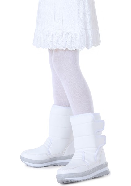 Riko Cırtlı Termo Taban Kız Çocuk Kar Botu Beyaz modelleri