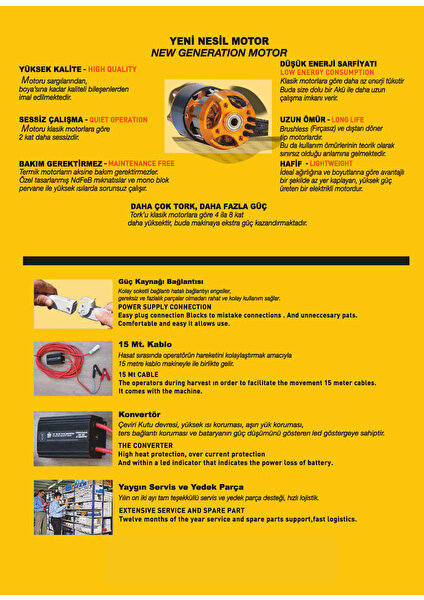 Elektromekanik-12 V SENSÖRLÜ-Elektrikli Zeytin Silkeleme-Hasat Makinası (Kömürsüz Motorlu-Yerli-2 Yıl Garantili)