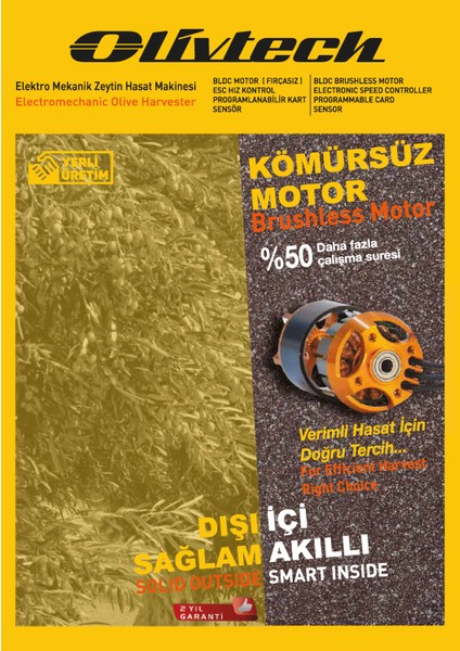 Elektromekanik-12 V SENSÖRLÜ-Elektrikli Zeytin Silkeleme-Hasat Makinası (Kömürsüz Motorlu-Yerli-2 Yıl Garantili)