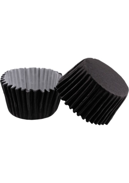 Cupcake Kalıbı Pet Kapsül Kek Kalıbı 48 x 34 mm x 100 Adet - Siyah