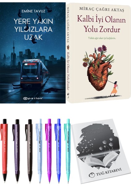 Kalbi İyi Olanın Yolu Zordur Miraç Çağrı Aktaş ve Yere Yakın Yıldızlara Uzak Emine Tavuz 2'li Set + Armağan