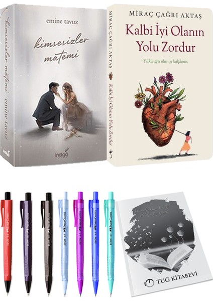 Kalbi İyi Olanın Yolu Zordur Miraç Çağrı Aktaş ve Kimsesizler Matemi 1 Emine Tavuz 2'li Set + Armağan