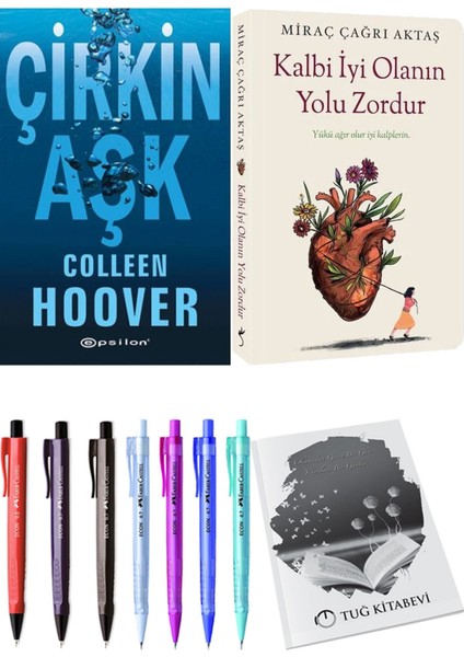Kalbi İyi Olanın Yolu Zordur Miraç Çağrı Aktaş ve Çirkin Aşk Colleen Hoover 2'li Set + Armağan