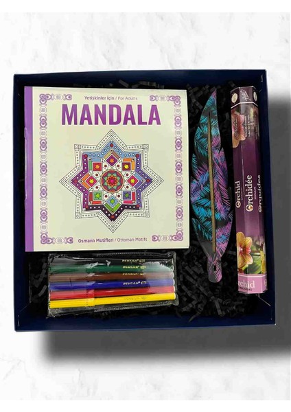 Mandala,tütsü,keçeli Kalem,konsept Hediye Kutusu