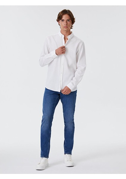 Erkek Regular Fit Beyaz Gömlek LF2030872