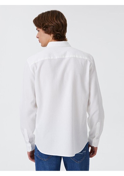 Erkek Regular Fit Beyaz Gömlek LF2030872