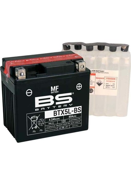 BTX5L-BS Bs Akü 5.3 Ah 20H