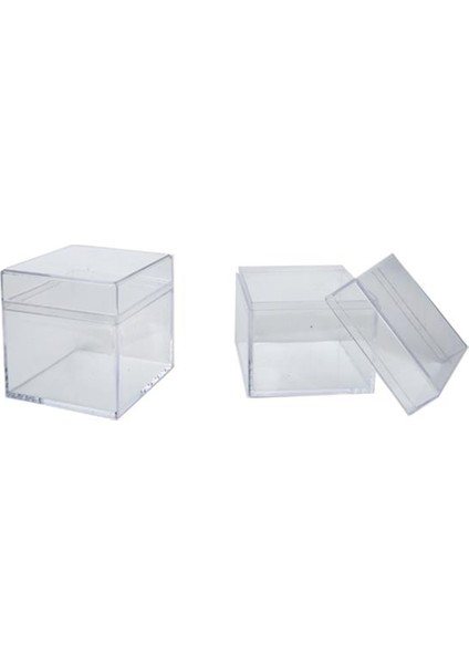Kutu Kare Model Mika 5x5x5 Cm Şefafaf (12 Adet)