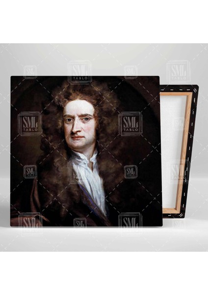 Isaac Newton Ünlü Fizikçi Bilim Insanı Yer Çekimi Kare Kanvas Tablo