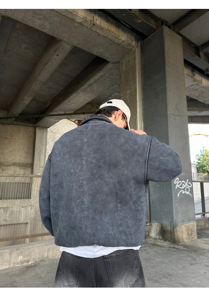 Yıkamalı Polo Yarım Fermuarlı Yaka Oversize Sweatshirt Siyah fırsatları