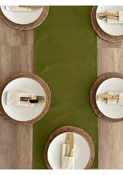 Premium Runner Masa Örtüsü Yeşil Duck Keten Runner 40 x 150 cm fiyatları
