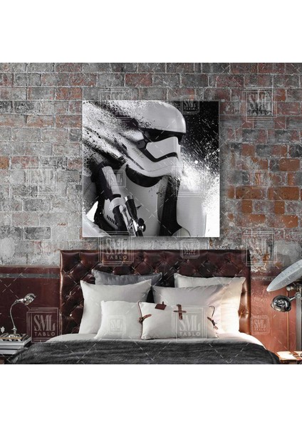 Star Wars Stormtrooper The Force Awakens Uzaylı Asker Uzay Filmi Kare Kanvas Tablo