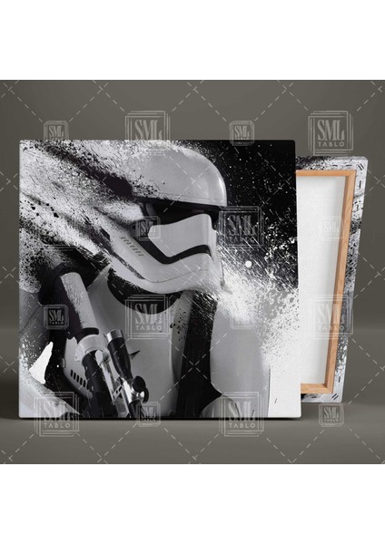 Star Wars Stormtrooper The Force Awakens Uzaylı Asker Uzay Filmi Kare Kanvas Tablo