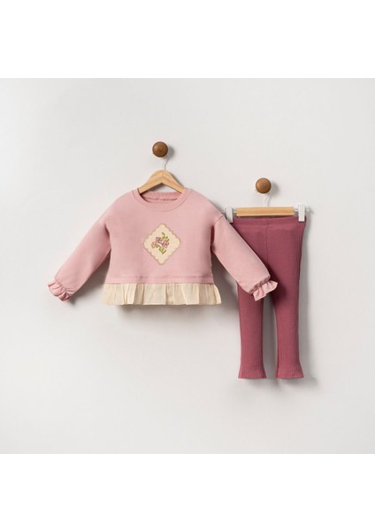 Kanaviçe Gül Nakışlı Takım