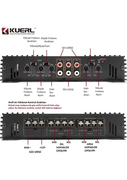 K-452B 4 Kanal Oto Amfi fiyatları