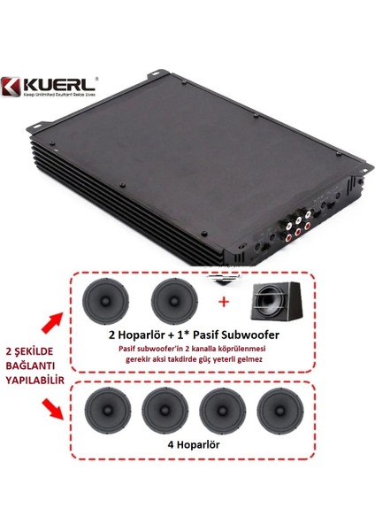 K-452B 4 Kanal Oto Amfi modelleri