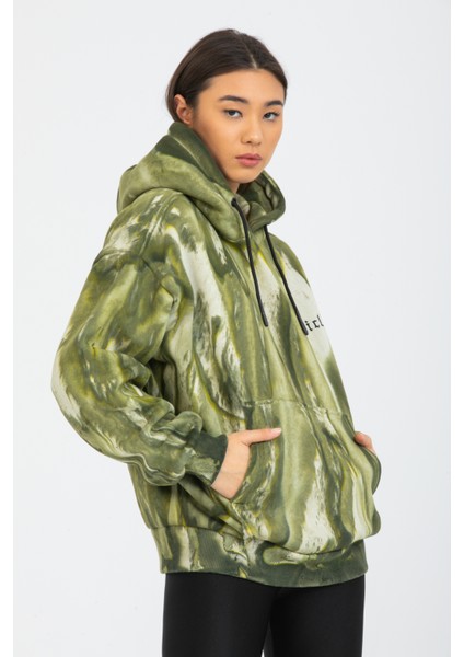 Oversize Haki Batik Sweatshirt